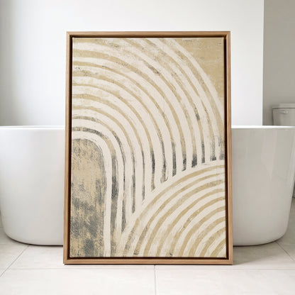 Neutral Beige Layered Rainbow Wall Art