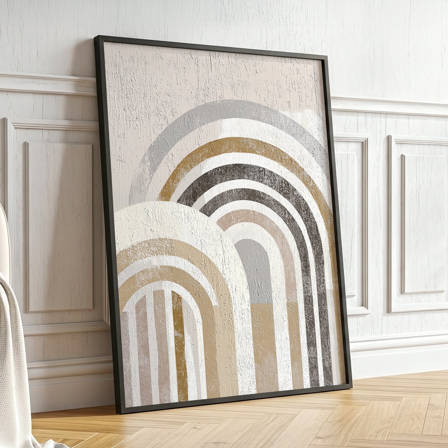 Neutral Textured Rainbow Arch Wall Art