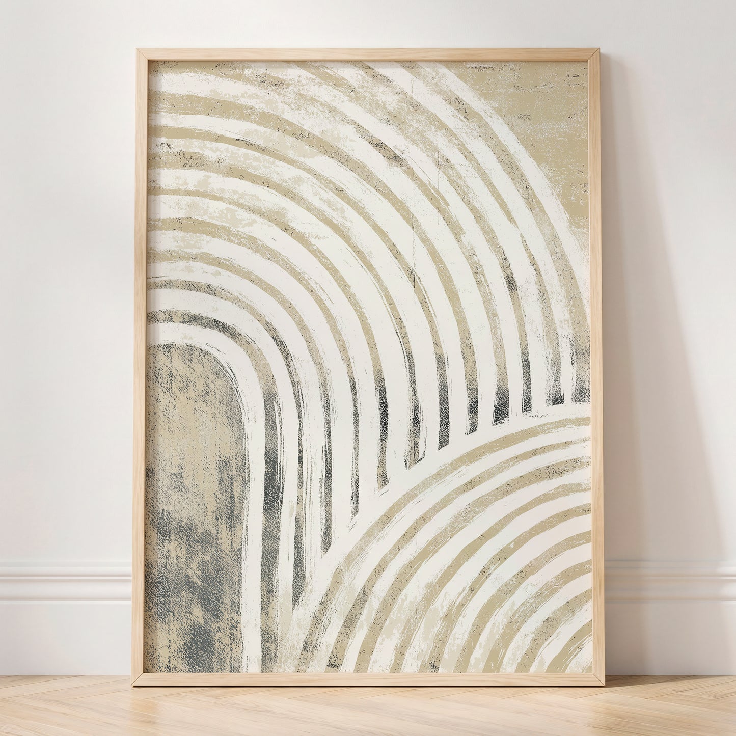 Neutral Beige Layered Rainbow Wall Art