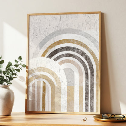 Neutral Textured Rainbow Arch Wall Art