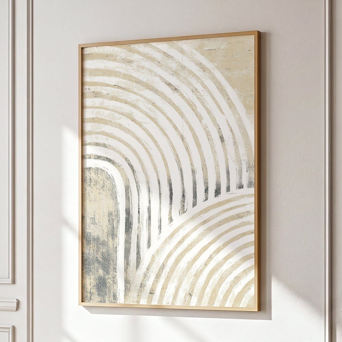 Neutral Beige Layered Rainbow Wall Art