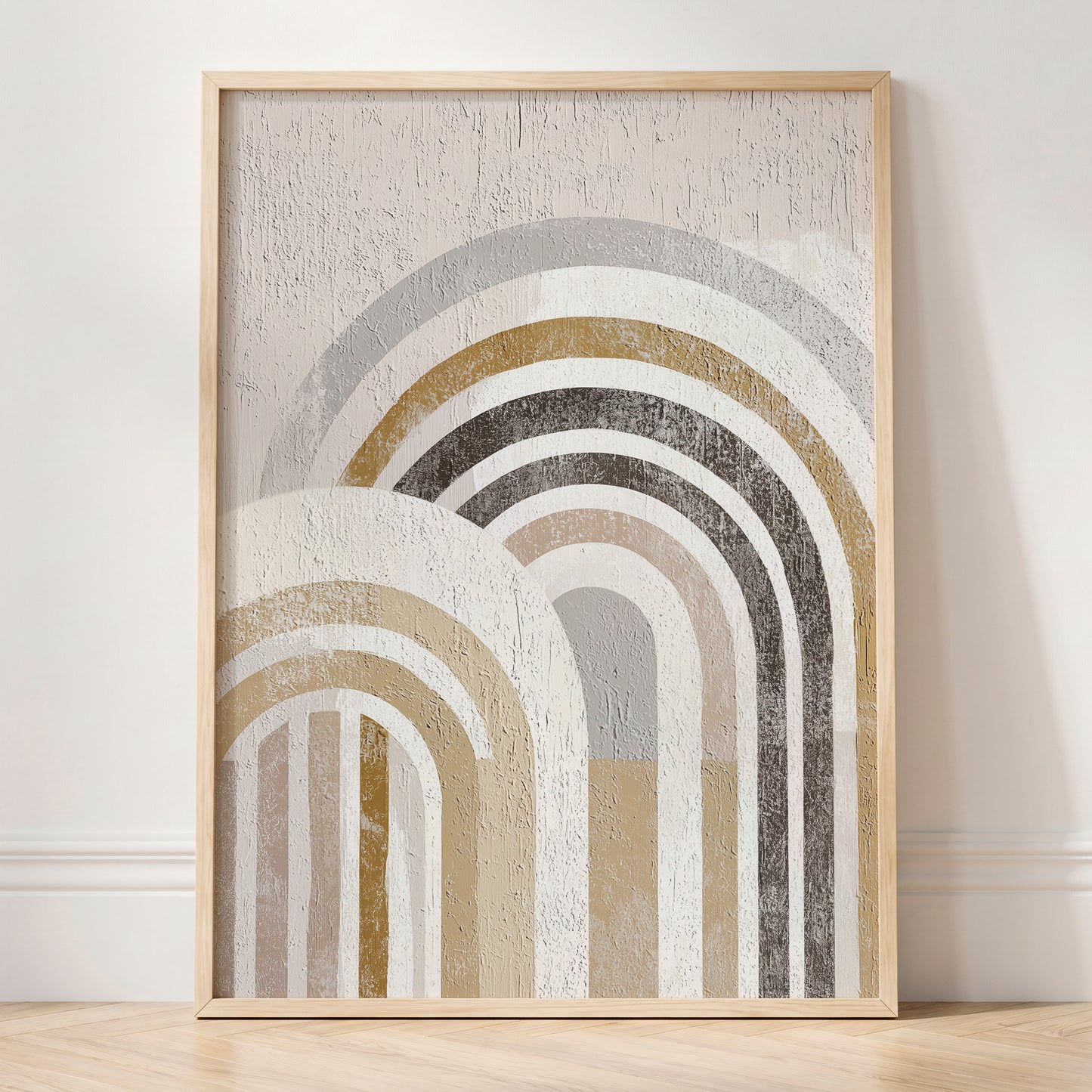 Neutral Textured Rainbow Arch Wall Art
