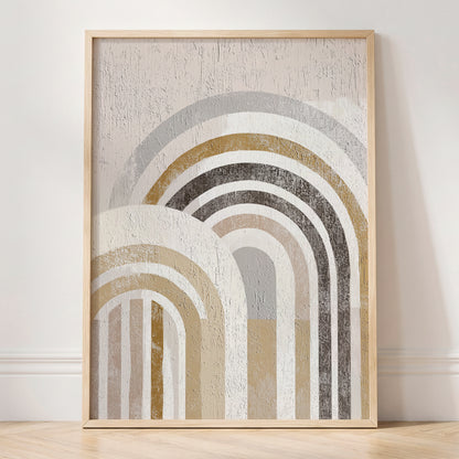 Neutral Textured Rainbow Arch Wall Art
