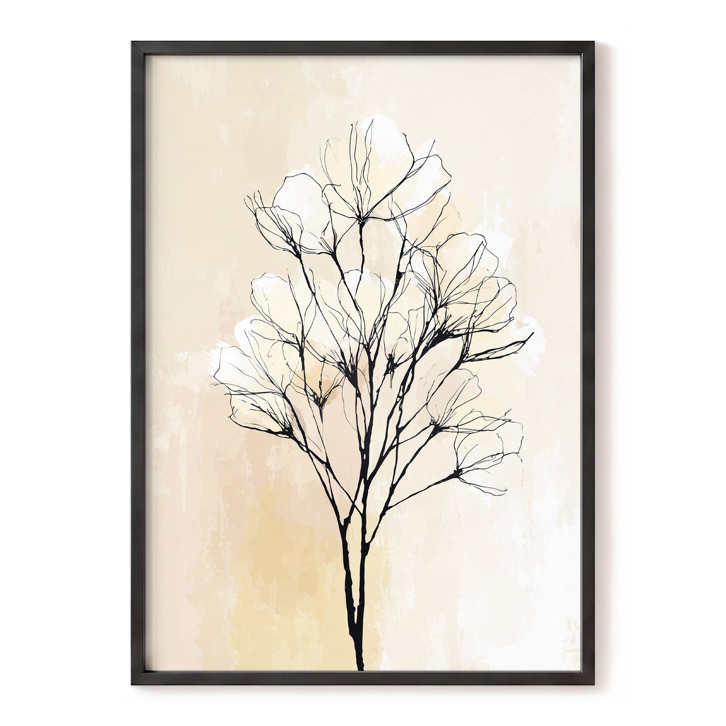 Neutral Floral Line Art