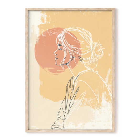 Sunlit Profile Line Art