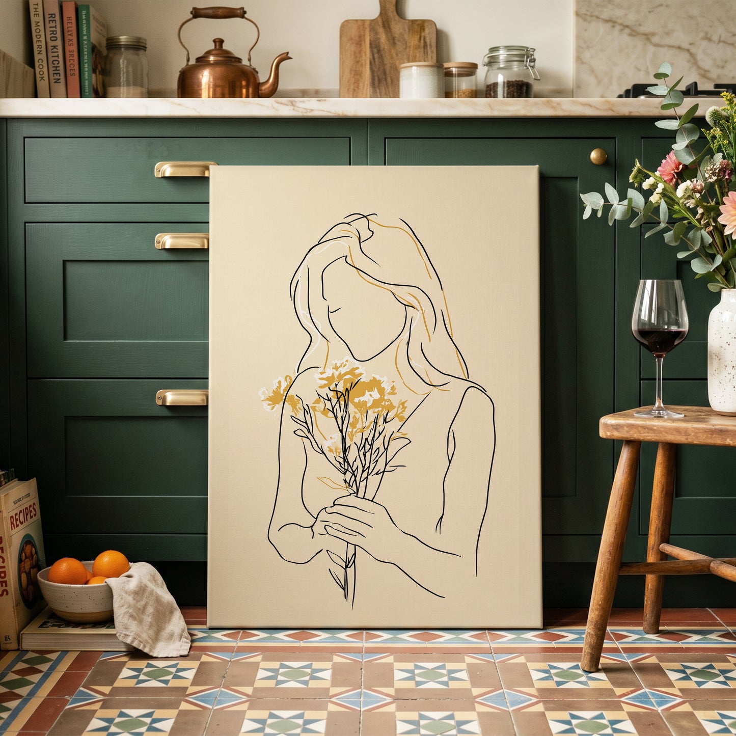 Golden Floral Silhouette