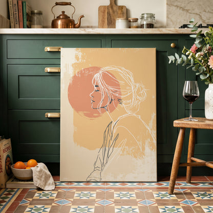 Sunlit Profile Line Art