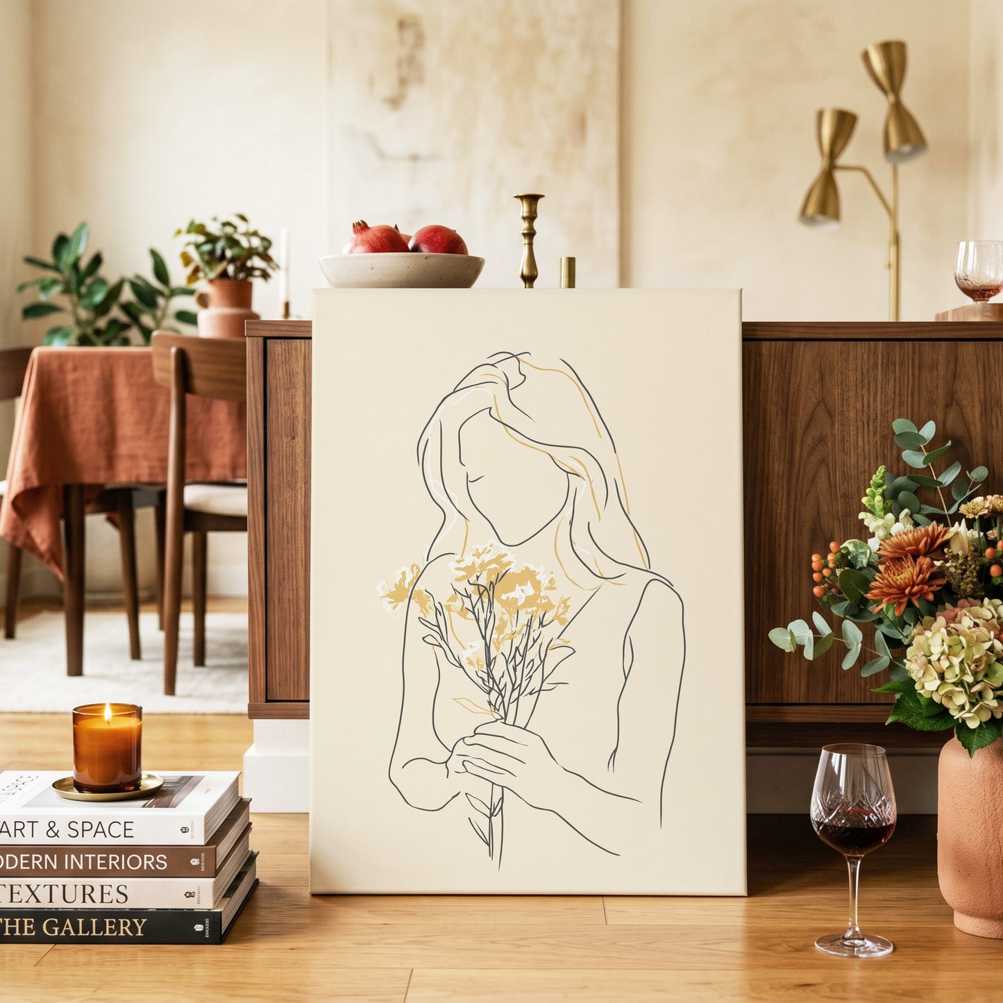 Golden Floral Silhouette