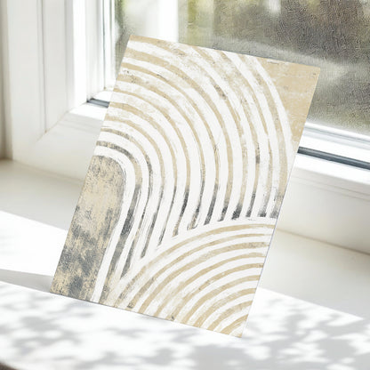 Neutral Beige Layered Rainbow Wall Art