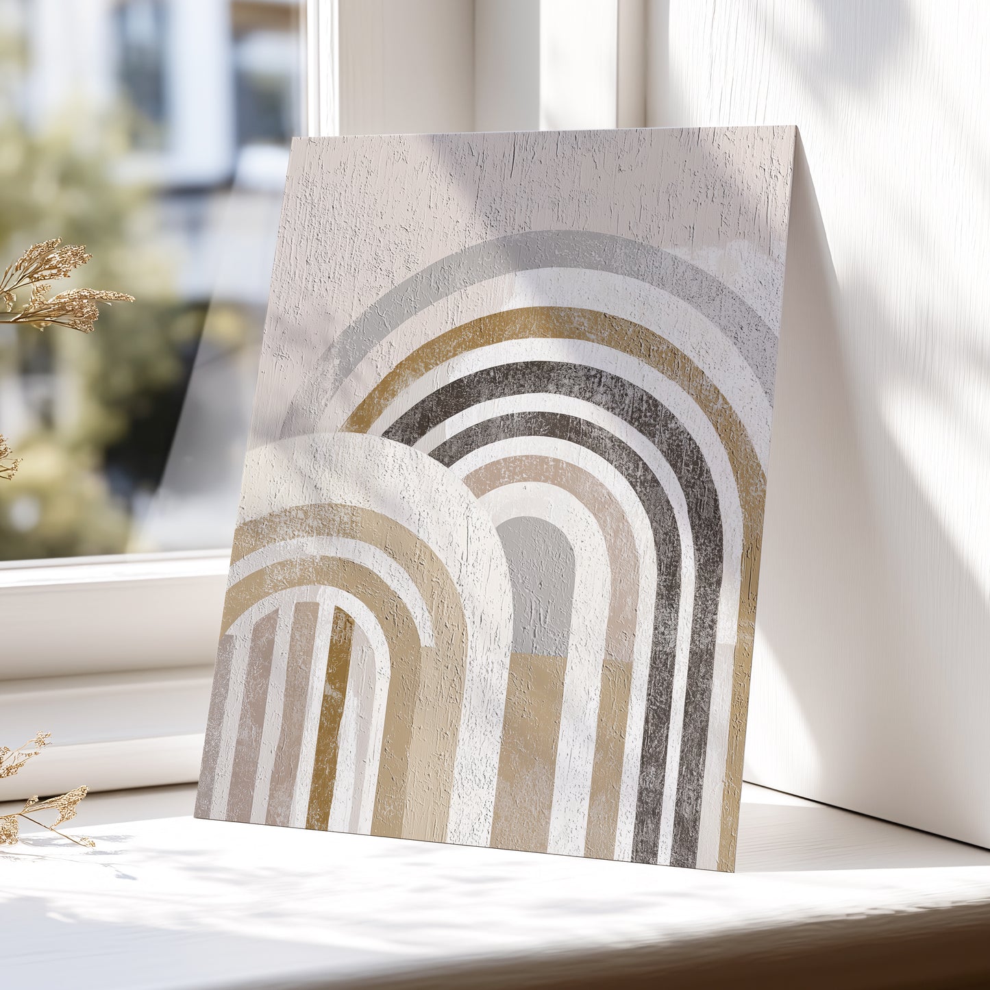 Neutral Textured Rainbow Arch Wall Art
