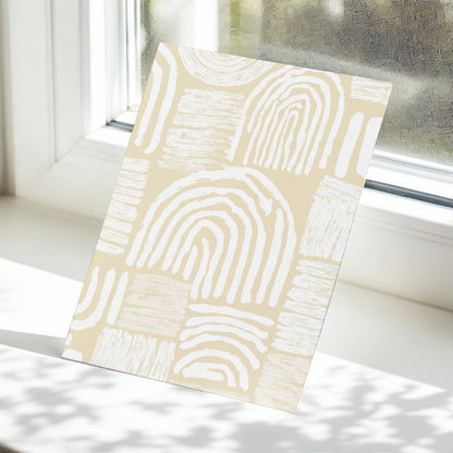 Neutral Beige Abstract Rainbow Wall Art