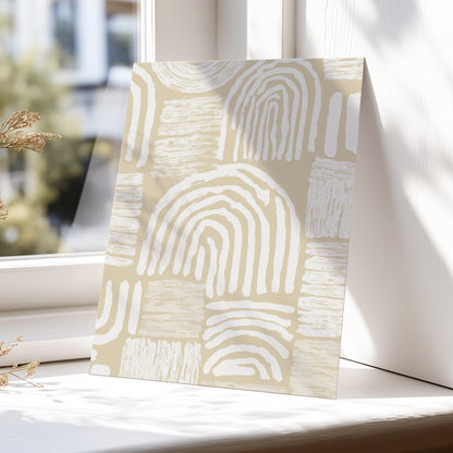 Neutral Beige Abstract Rainbow Wall Art