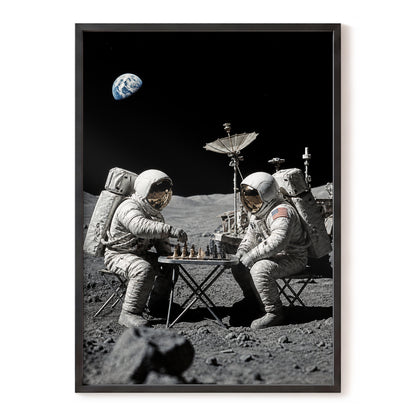 A Game Above Earth, black, gray, white minimalist wall art, front artwork view