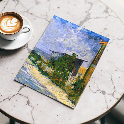 A Lane in Bloom, blue, green, yellow nature wall art displayed in a styled interior, gallery view 5