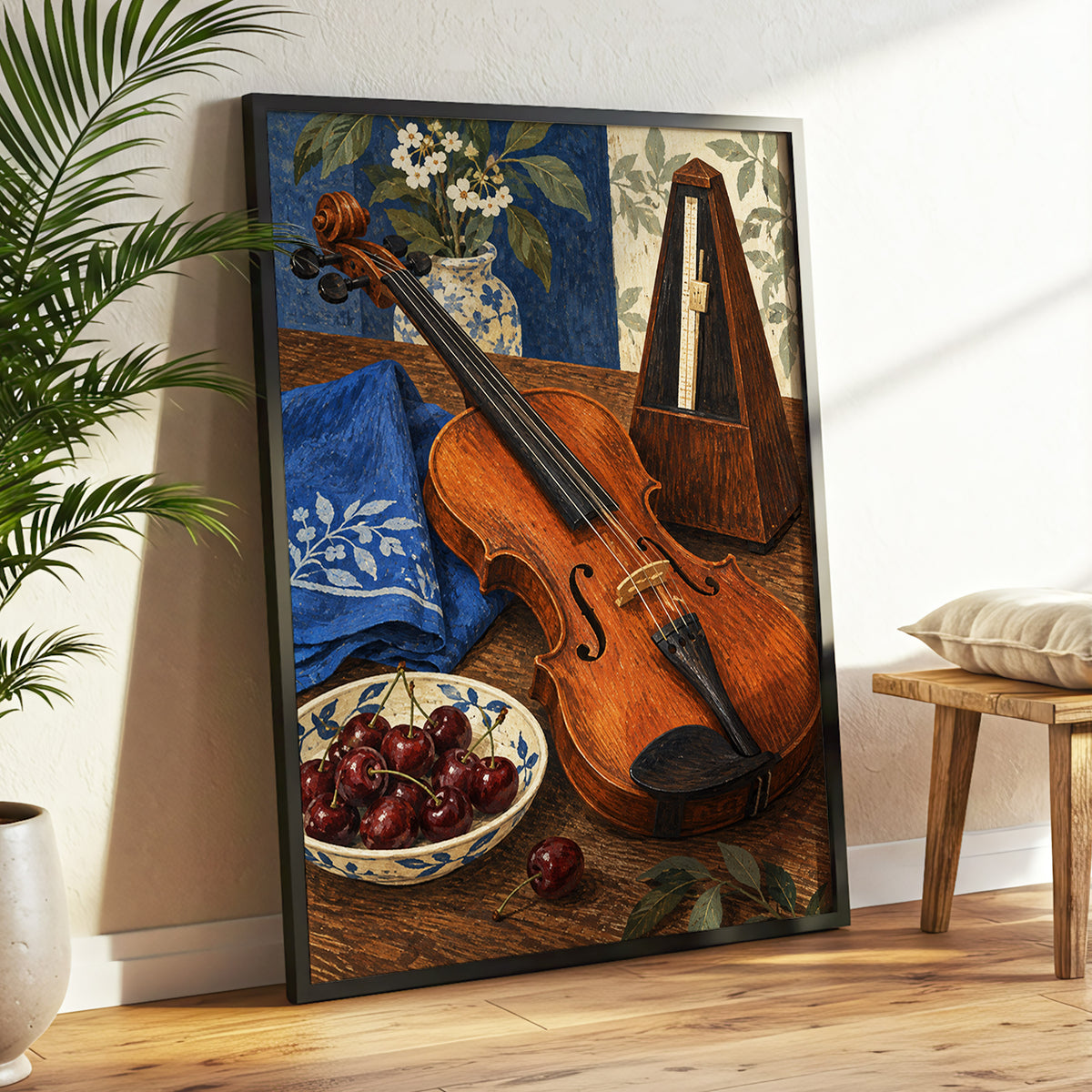 A Measure of Blue, brown, orange, blue abstract wall art displayed in a styled interior, gallery view 6