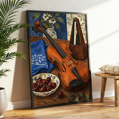 A Measure of Blue, brown, orange, blue abstract wall art displayed in a styled interior, gallery view 6