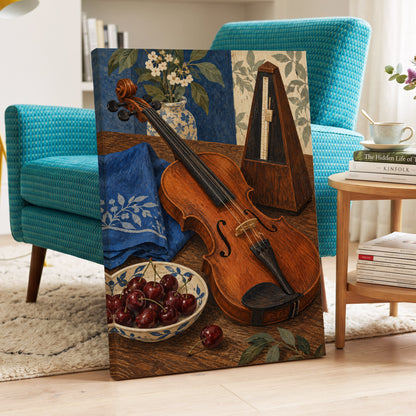A Measure of Blue, brown, orange, blue abstract wall art displayed in a styled interior, gallery view 7