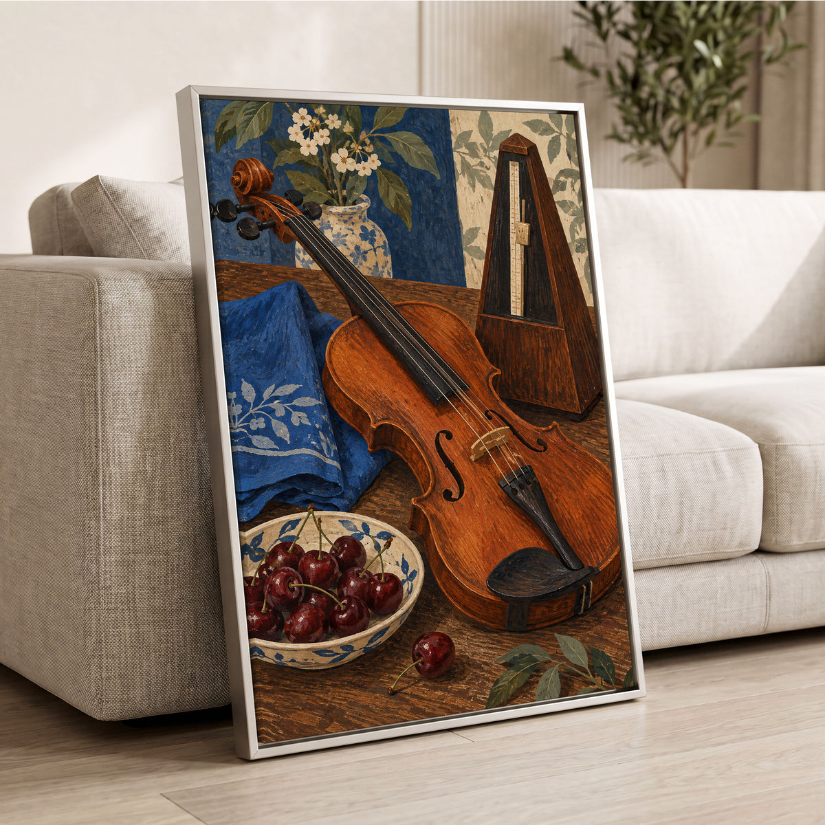 A Measure of Blue, brown, orange, blue abstract wall art displayed in a styled interior, gallery view 8
