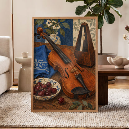 A Measure of Blue, brown, orange, blue abstract wall art displayed in a styled interior, gallery view 9