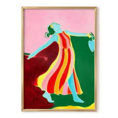 A Moment Unbound, pink, green, blue abstract wall art, front artwork view