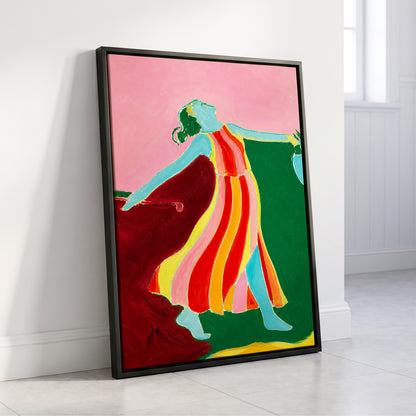 A Moment Unbound, pink, green, blue abstract wall art displayed in a styled interior, gallery view 8