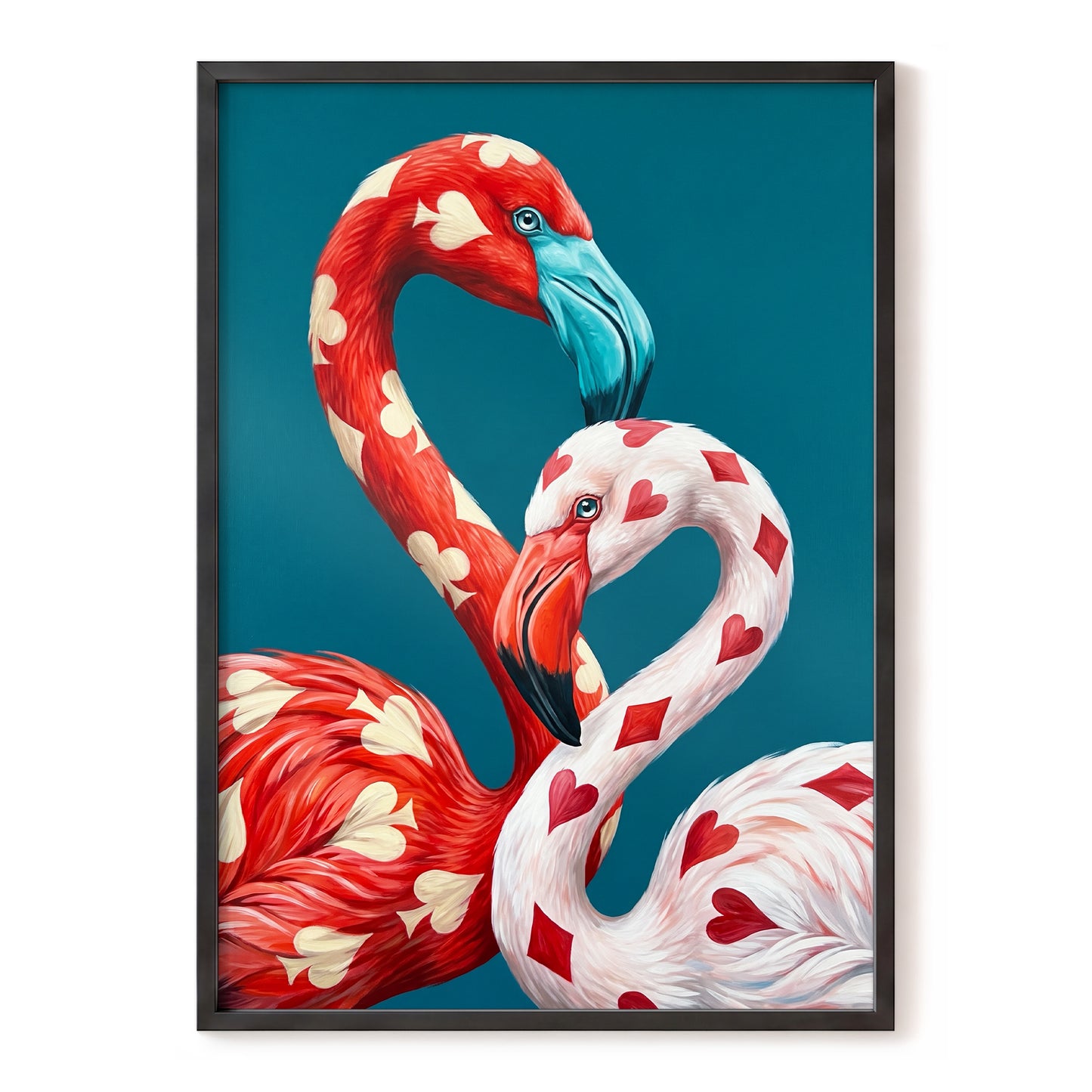 A Pair of Wild Cards, red, white, blue nature wall art, front artwork view