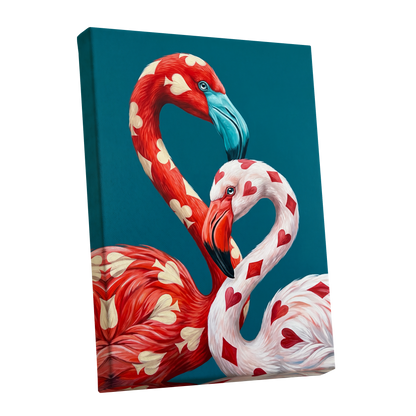 A Pair of Wild Cards, red, white, blue nature wall art shown as a stretched canvas wall art