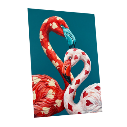 A Pair of Wild Cards, red, white, blue nature wall art shown as a unframed poster wall art print