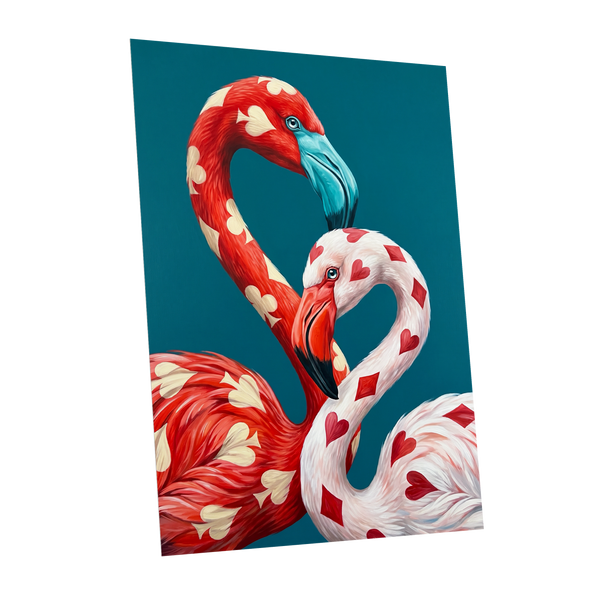 A Pair of Wild Cards, red, white, blue nature wall art shown as a unframed poster wall art print