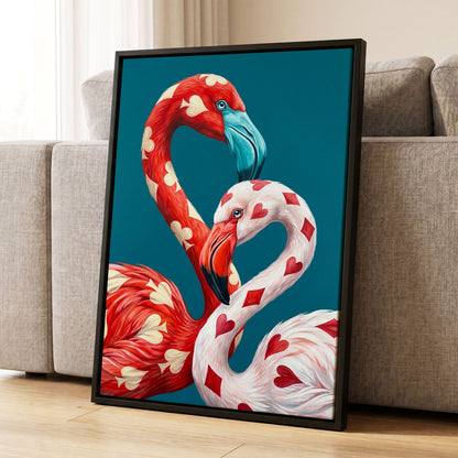 A Pair of Wild Cards, red, white, blue nature wall art displayed in a styled interior, gallery view 4