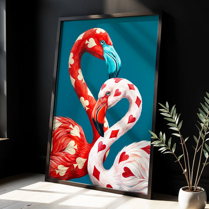 A Pair of Wild Cards, red, white, blue nature wall art displayed in a styled interior, gallery view 6