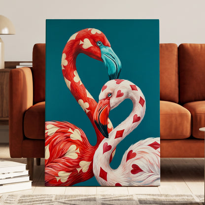 A Pair of Wild Cards, red, white, blue nature wall art displayed in a styled interior, gallery view 7