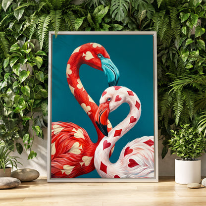 A Pair of Wild Cards, red, white, blue nature wall art displayed in a styled interior, gallery view 8