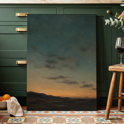 A Star Above the Quiet, blue, green, orange nature wall art displayed in a styled interior, gallery view 7