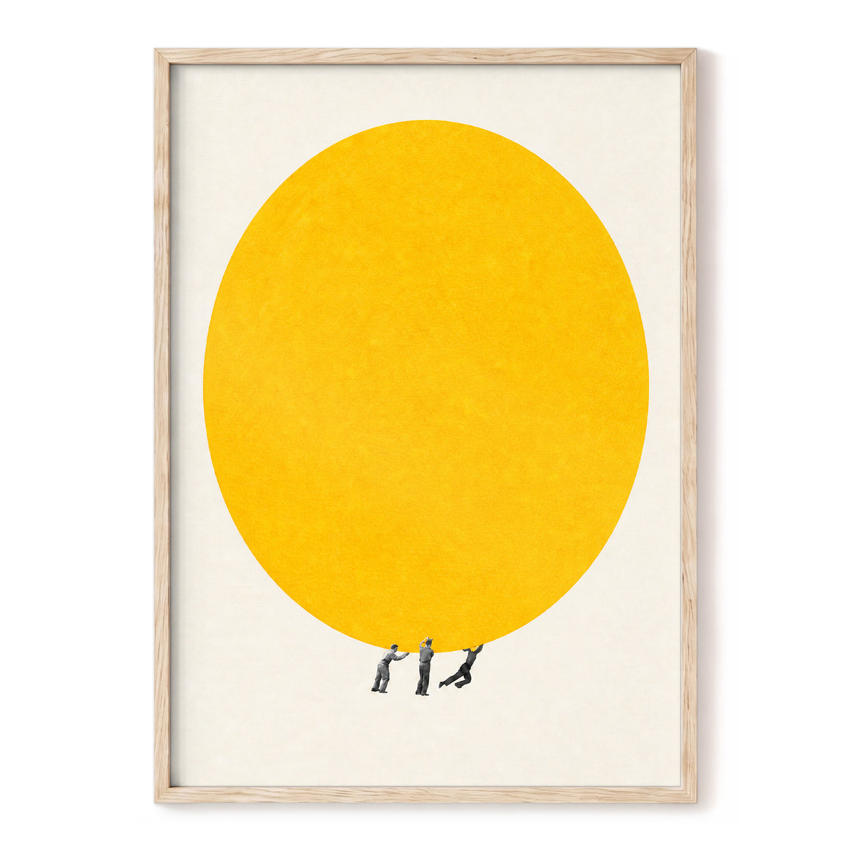 A Weight of Yellow, yellow, beige, gray minimalist wall art, front artwork view