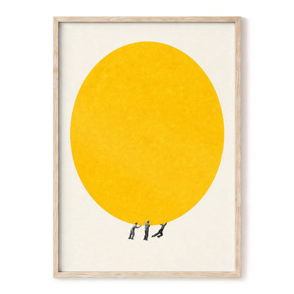 A Weight of Yellow, yellow, beige, gray minimalist wall art, front artwork view