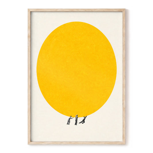 A Weight of Yellow, yellow, beige, gray minimalist wall art, front artwork view