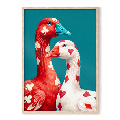 A Winning Pair, red, white, blue nature wall art, front artwork view