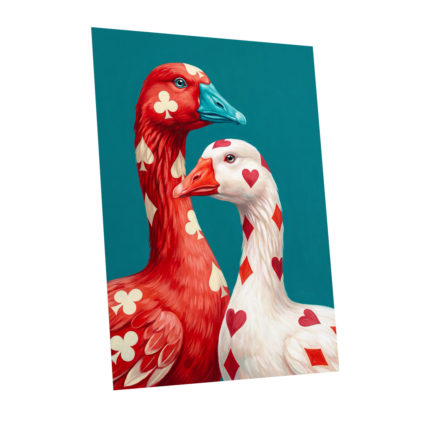 A Winning Pair, red, white, blue nature wall art shown as a unframed poster wall art print