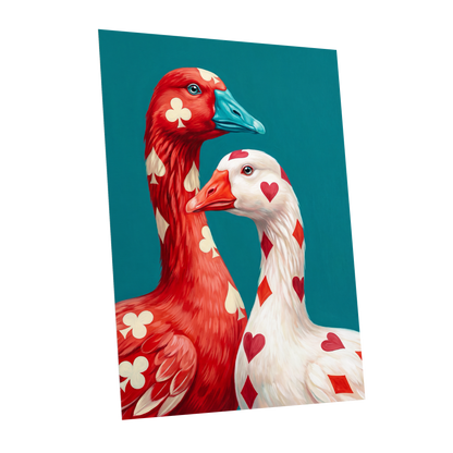 A Winning Pair, red, white, blue nature wall art shown as a unframed poster wall art print