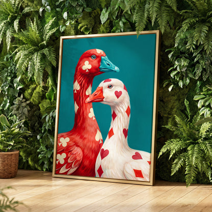 A Winning Pair, red, white, blue nature wall art displayed in a styled interior, gallery view 4