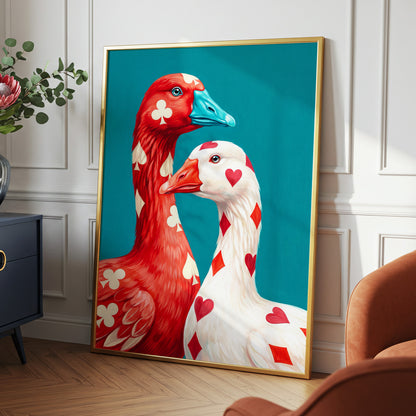 A Winning Pair, red, white, blue nature wall art displayed in a styled interior, gallery view 6