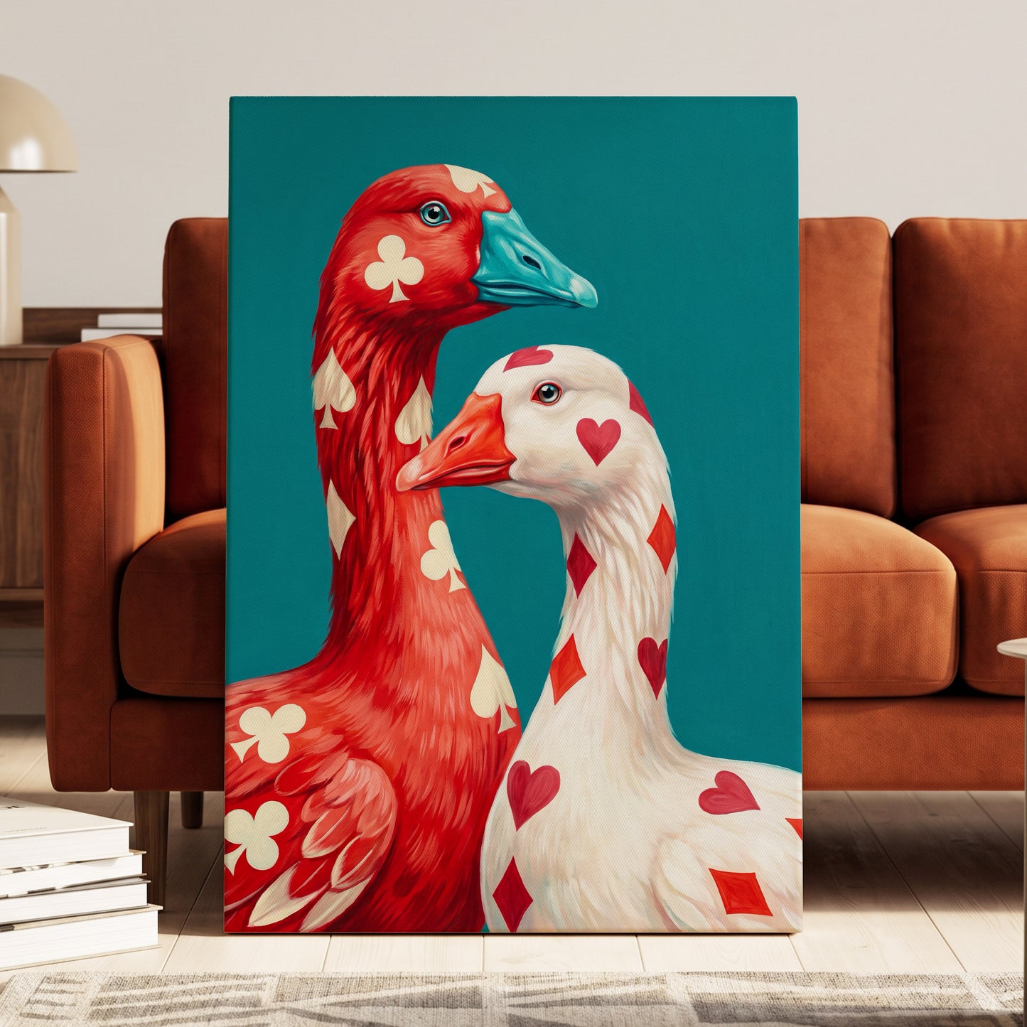 A Winning Pair, red, white, blue nature wall art displayed in a styled interior, gallery view 7