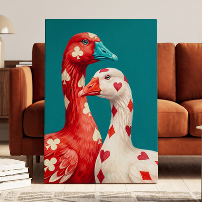 A Winning Pair, red, white, blue nature wall art displayed in a styled interior, gallery view 7