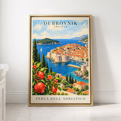 Adriatic Orchard, blue, green, beige nature wall art displayed in a styled interior, gallery view 8