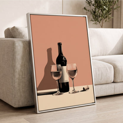 After Hours Still Life, pink, black, beige minimalist wall art displayed in a styled interior, gallery view 2