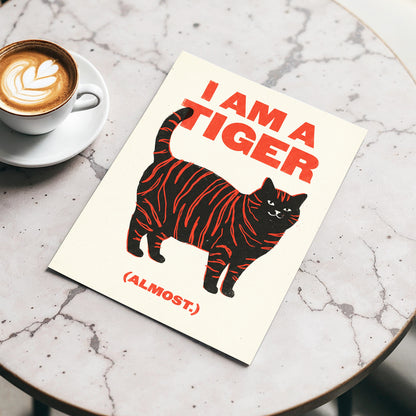 Almost a Tiger, black, red, beige nature wall art displayed in a styled interior, gallery view 3