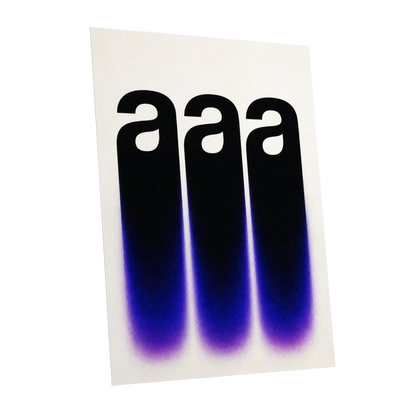 Alphabet Afterglow, black, beige, blue minimalist wall art shown as a unframed poster wall art print