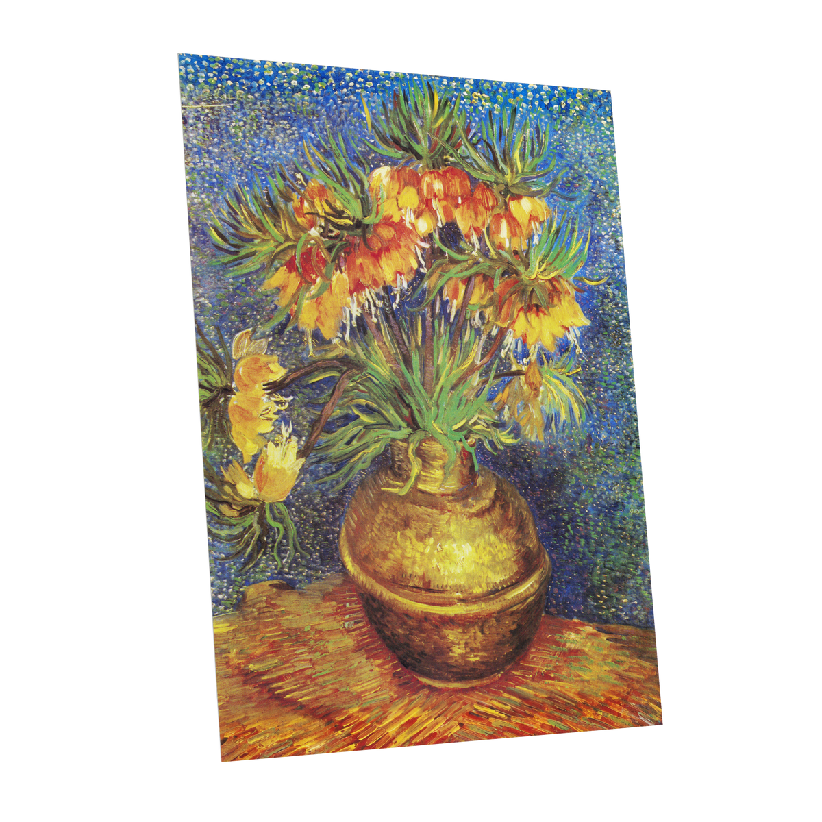 Amber Bells in Blue, blue, green, yellow floral wall art shown as a unframed poster wall art print