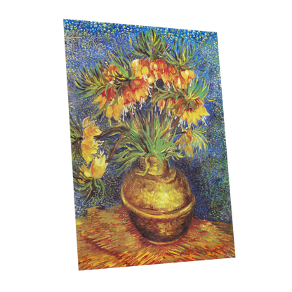 Amber Bells in Blue, blue, green, yellow floral wall art shown as a unframed poster wall art print